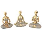 Decoração Yoga Dourada Meditação Em Resina meditando posição enfeite rezando Decoração Yoga Dourada Meditação Em Resina meditando posição enfeite rezando