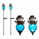 Decoración Solar para Camino Muneco de Nieve LED Transparente 76 cm Decoración Solar para Camino Muneco de Nieve LED Transparente 76 cm