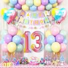 Decorações de aniversário Adorely 13th Rainbow para meninas e meninos Decorações de aniversário Adorely 13th Rainbow para meninas e meninos