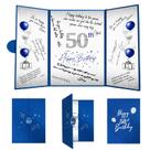 Decorações de aniversário Crenics 50º Livro de Visitas Azul/Prata