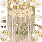 Decorações de aniversário de 18 anos de julho para meninas, champanhe