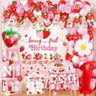 Decorações de aniversário ILUIGGW Strawberry 1st Birthday Girl