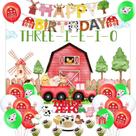 Decorações de aniversário kreat4joy Farm Animal 3rd Party Kids