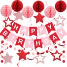 Decorações de aniversário meowtastic Happy Birthday Party Red