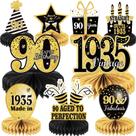 Decorações de aniversário Tevxj 90th Vintage 1935 Honeycomb x9