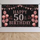 Decorações de aniversário Trgowaul 50th Birthday Rose Gold