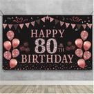 Decorações de aniversário Trgowaul 80º aniversário em ouro rosa para mulheres