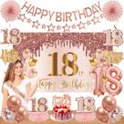 Decorações de aniversário Turypaty 18º aniversário para meninas rosa