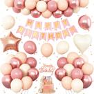 Decorações de aniversário Vibzox Dusty Pink Rose Gold para menina