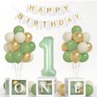 Decorações de aniversário Yumiche Sage One Year Old com balões