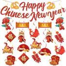 Decorações de Ano Novo Chinês HAKOTI 2025 - Kit com 19 Peças