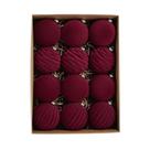 Decorações de árvore: bolas de veludo LAFANDE, 12 ornamentos flocados a granel