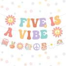 Decorações de banner de aniversário Fangleland Five Is A Vibe 5th