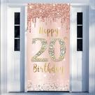 Decorações de banner de porta Excelloon Happy 20th Birthday Women