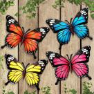 Decorações de borboleta de metal LSFFM, pacote com 4, 17 cm, pendurado