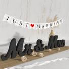 Decorações de casamento VIOPVERY Mr and Mrs Sign & Just Married