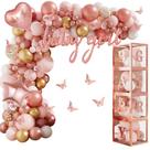 Decorações de chá de bebê Amandir Rose Gold Girl 134 unidades