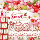 Decorações de chá de bebê Cocomigo Strawberry Girl 239 unidades