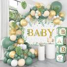 Decorações de chá de bebê DataMoon Sage Green 125 unidades
