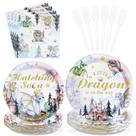 Decorações de chá de bebê Dragon em aquarela grega 96 unidades