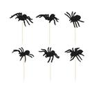 Decorações De Cupcake De Aranha Para Halloween, 24 Peças De Toppers Com Glitter Para Decoração De