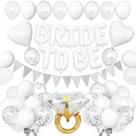 Decorações de despedida de solteira Dagelar White Bride To Be