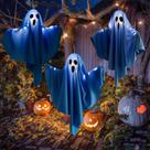 Decorações de fantasmas iluminadas de Halloween Xunqee 57 cm, pacote com 3