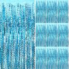 Decorações de festa AMONE Blue Streamers Photo Backdrop