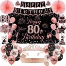 Decorações de festa de 80 anos de Ryzovo para mulheres em ouro rosa