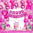 Decorações de festa de aniversário ABAOWO Pink para mulheres e meninas
