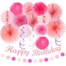 Decorações de festa de aniversário Huglony Light Hot Pink - 21 unidades