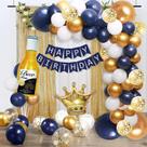 Decorações de festa de aniversário KEHAOMY tema azul marinho e ouro