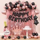 Decorações de festa de aniversário saratimtou Rose Gold/Black