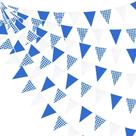 Decorações de festa Deep Blue Buffalo Plaid 36 Flags 10m