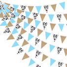 Decorações de festa: estopa, vaca, bandeira triangular, bandeira de 10 m
