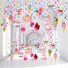 Decorações de festa Faccito Ice Cream Hanging Swirls 36 unidades