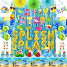 Decorações de festa FINDRICH Splish Splash Birthday 59 unidades