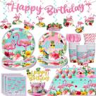 Decorações de festa Flamingo Birthday 179 unidades com conjunto de talheres