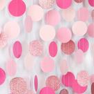 Decorações de festa Garland Panduola Hot-Pink Rosa-Gold 12m