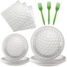Decorações de festa Golf Miucat serve 24 pessoas com pratos e guardanapos