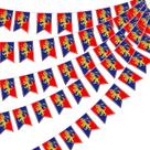 Decorações de festa Hestya Medieval Bunting, 5 peças de 15 m com leão