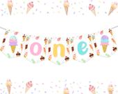 Decorações de festa Ice Cream 1st Birthday Girl Highchair Decorações de festa Ice Cream 1st Birthday Girl Highchair