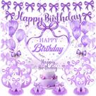 Decorações de festa Innovoscape Bow Birthday Purple Girls