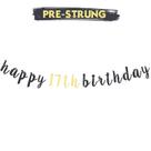 Decorações de festa LINGTEER Happy 17th Birthday Glitter