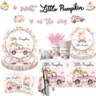 Decorações de festa Little Pumpkin Baby Shower 142 unidades para meninas Decorações de festa Little Pumpkin Baby Shower 142 unidades para meninas