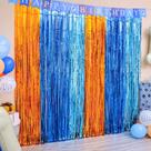 Decorações de festa LolStar Blue Dog Foil Fringe Cortinas x2 Decorações de festa LolStar Blue Dog Foil Fringe Cortinas x2
