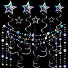 Decorações de festa Luinabio Iridescent Holographic 37 peças
