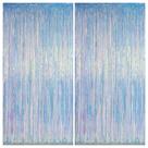 Decorações de festa Melsan Iridescent Foil Fringe Backdrops x2