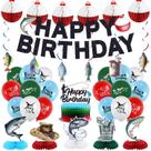 Decorações de festa, pesca, festa de aniversário, feliz aniversário