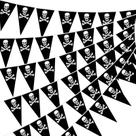 Decorações de festa pirata, tatuagem, bandeira pirata, 90 peças de Halloween